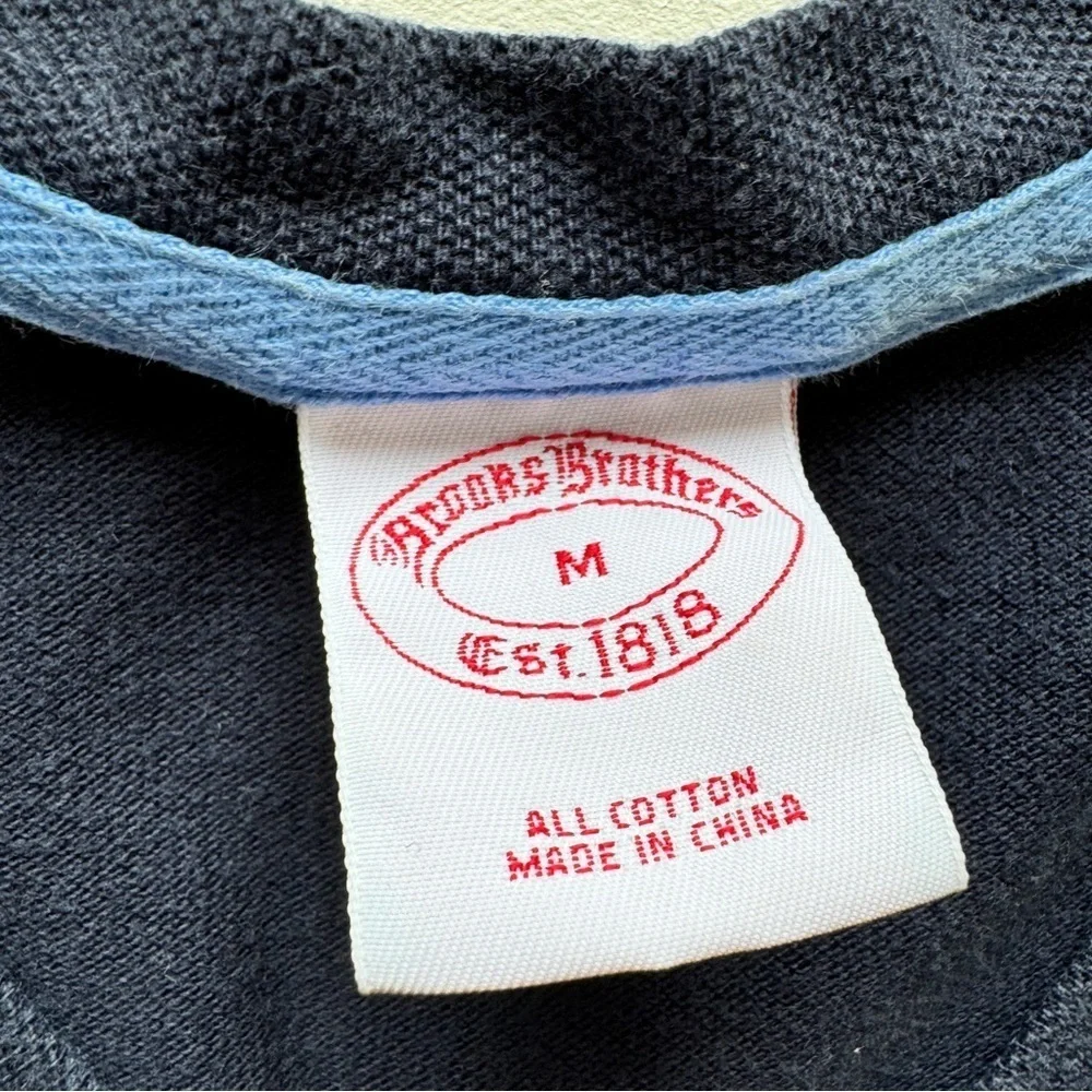 Brooks Brothers - All Cotton Logo Crewneck T-Shirt in Blue